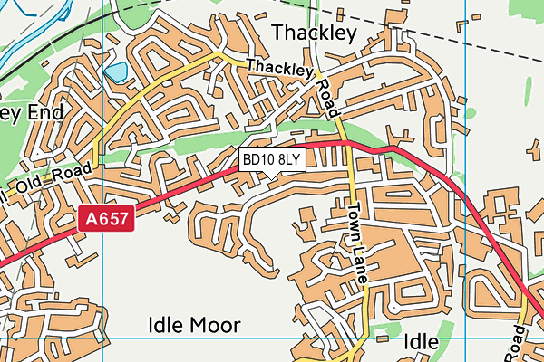 BD10 8LY map - OS VectorMap District (Ordnance Survey) BD10 8LY map - OS VectorMap District (Ordnance Survey)