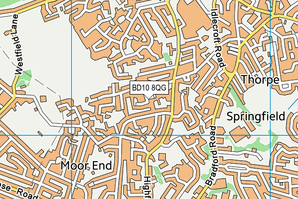 BD10 8QG map - OS VectorMap District (Ordnance Survey) BD10 8QG map - OS VectorMap District (Ordnance Survey)