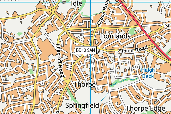 BD10 9AN map - OS VectorMap District (Ordnance Survey) BD10 9AN map - OS VectorMap District (Ordnance Survey)