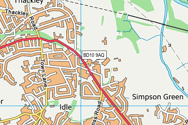 BD10 9AQ map - OS VectorMap District (Ordnance Survey) BD10 9AQ map - OS VectorMap District (Ordnance Survey)
