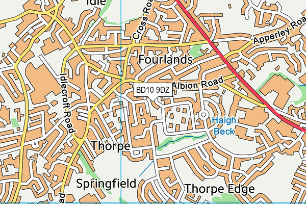 BD10 9DZ map - OS VectorMap District (Ordnance Survey) BD10 9DZ map - OS VectorMap District (Ordnance Survey)