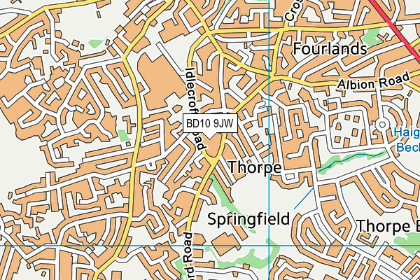 BD10 9JW map - OS VectorMap District (Ordnance Survey) BD10 9JW map - OS VectorMap District (Ordnance Survey)