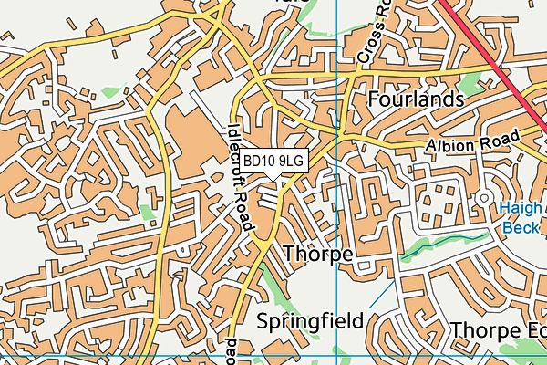 BD10 9LG map - OS VectorMap District (Ordnance Survey) BD10 9LG map - OS VectorMap District (Ordnance Survey)