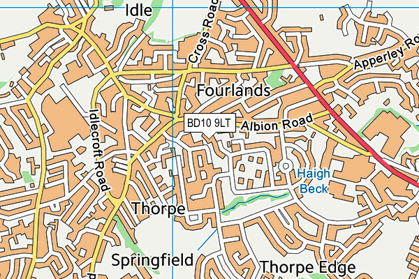 BD10 9LT map - OS VectorMap District (Ordnance Survey) BD10 9LT map - OS VectorMap District (Ordnance Survey)