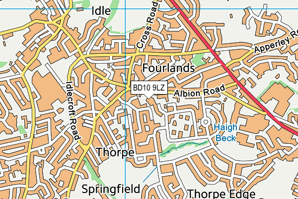 BD10 9LZ map - OS VectorMap District (Ordnance Survey) BD10 9LZ map - OS VectorMap District (Ordnance Survey)