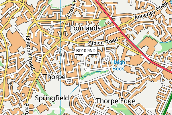 BD10 9ND map - OS VectorMap District (Ordnance Survey) BD10 9ND map - OS VectorMap District (Ordnance Survey)