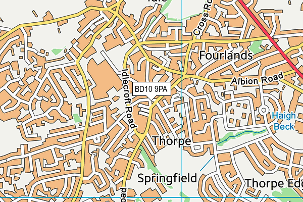 BD10 9PA map - OS VectorMap District (Ordnance Survey)