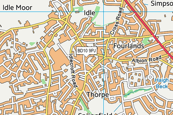 BD10 9PJ map - OS VectorMap District (Ordnance Survey) BD10 9PJ map - OS VectorMap District (Ordnance Survey)