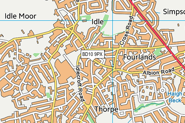 BD10 9PX map - OS VectorMap District (Ordnance Survey) BD10 9PX map - OS VectorMap District (Ordnance Survey)