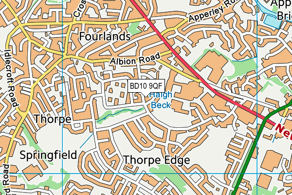 BD10 9QF map - OS VectorMap District (Ordnance Survey) BD10 9QF map - OS VectorMap District (Ordnance Survey)