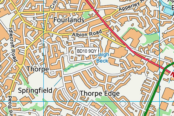 BD10 9QY map - OS VectorMap District (Ordnance Survey) BD10 9QY map - OS VectorMap District (Ordnance Survey)