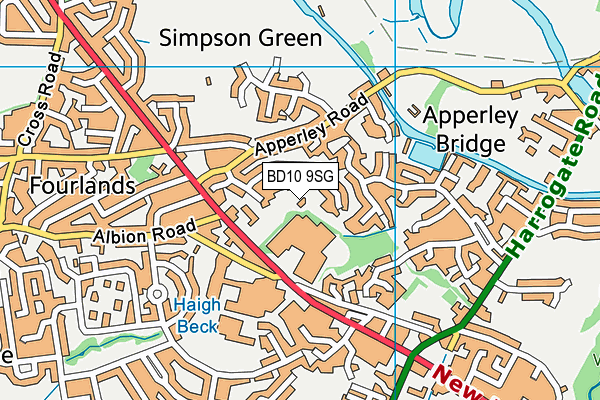 BD10 9SG map - OS VectorMap District (Ordnance Survey) BD10 9SG map - OS VectorMap District (Ordnance Survey)