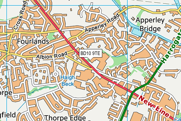 BD10 9TE map - OS VectorMap District (Ordnance Survey) BD10 9TE map - OS VectorMap District (Ordnance Survey)