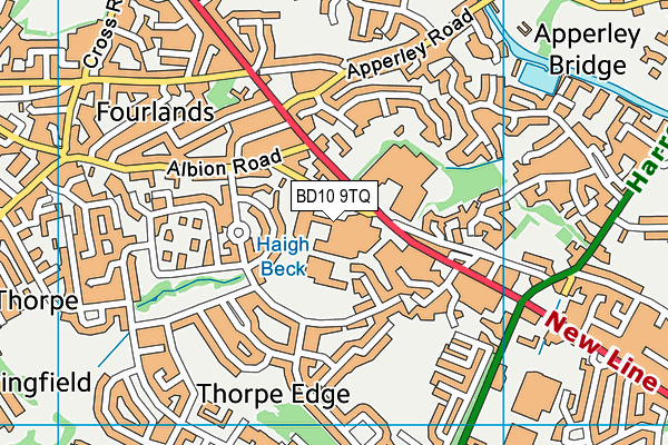BD10 9TQ map - OS VectorMap District (Ordnance Survey) BD10 9TQ map - OS VectorMap District (Ordnance Survey)