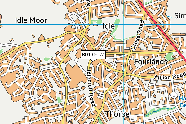 BD10 9TW map - OS VectorMap District (Ordnance Survey) BD10 9TW map - OS VectorMap District (Ordnance Survey)
