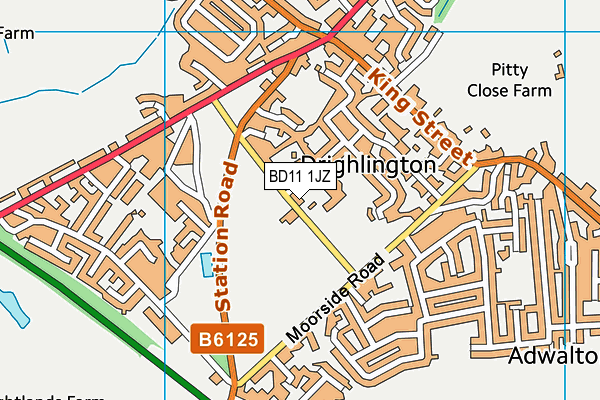 BD11 1JZ map - OS VectorMap District (Ordnance Survey) BD11 1JZ map - OS VectorMap District (Ordnance Survey)