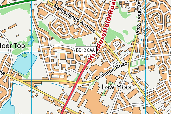 BD12 0AA map - OS VectorMap District (Ordnance Survey) BD12 0AA map - OS VectorMap District (Ordnance Survey)