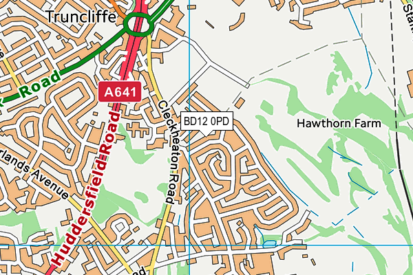 BD12 0PD map - OS VectorMap District (Ordnance Survey) BD12 0PD map - OS VectorMap District (Ordnance Survey)