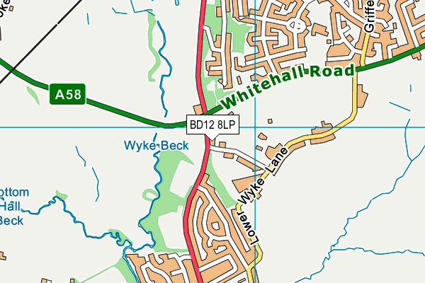 BD12 8LP map - OS VectorMap District (Ordnance Survey)