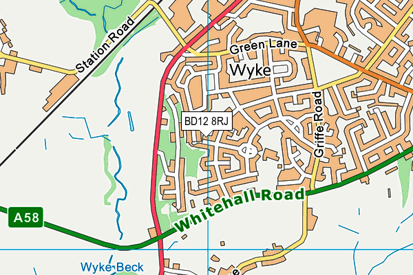 BD12 8RJ map - OS VectorMap District (Ordnance Survey) BD12 8RJ map - OS VectorMap District (Ordnance Survey)