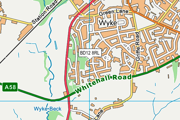 BD12 8RL map - OS VectorMap District (Ordnance Survey) BD12 8RL map - OS VectorMap District (Ordnance Survey)