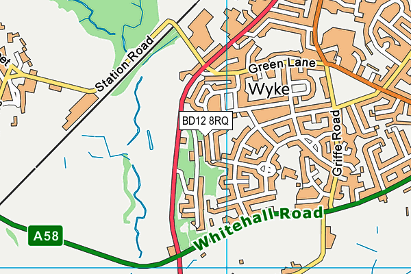 BD12 8RQ map - OS VectorMap District (Ordnance Survey)