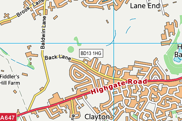 BD13 1HG map - OS VectorMap District (Ordnance Survey) BD13 1HG map - OS VectorMap District (Ordnance Survey)