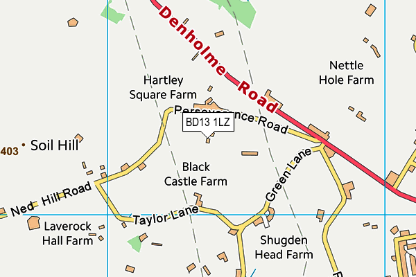 BD13 1LZ map - OS VectorMap District (Ordnance Survey) BD13 1LZ map - OS VectorMap District (Ordnance Survey)