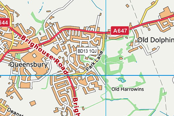 BD13 1QJ map - OS VectorMap District (Ordnance Survey) BD13 1QJ map - OS VectorMap District (Ordnance Survey)