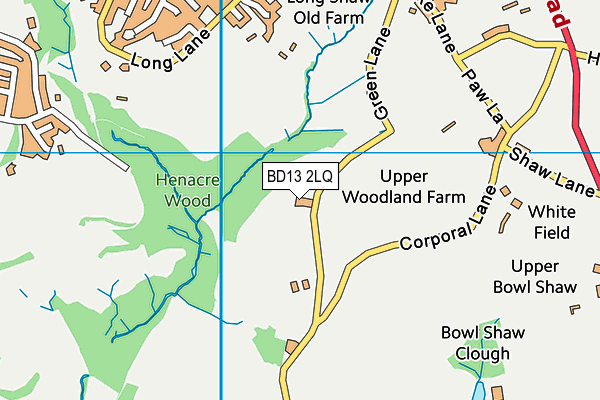 BD13 2LQ map - OS VectorMap District (Ordnance Survey) BD13 2LQ map - OS VectorMap District (Ordnance Survey)