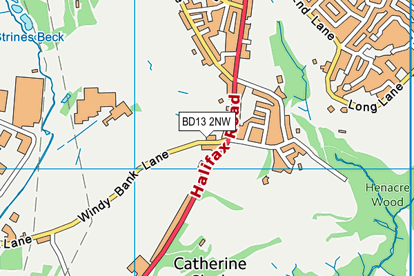 BD13 2NW map - OS VectorMap District (Ordnance Survey) BD13 2NW map - OS VectorMap District (Ordnance Survey)