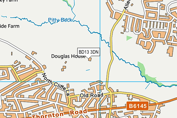 BD13 3DN map - OS VectorMap District (Ordnance Survey) BD13 3DN map - OS VectorMap District (Ordnance Survey)