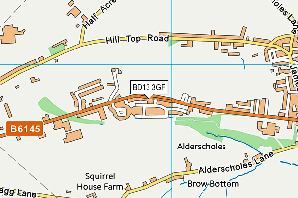 BD13 3GF map - OS VectorMap District (Ordnance Survey) BD13 3GF map - OS VectorMap District (Ordnance Survey)