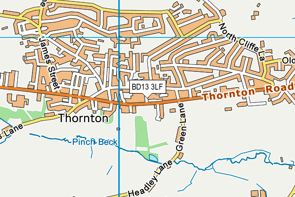 BD13 3LF map - OS VectorMap District (Ordnance Survey) BD13 3LF map - OS VectorMap District (Ordnance Survey)