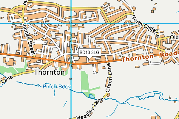 BD13 3LG map - OS VectorMap District (Ordnance Survey) BD13 3LG map - OS VectorMap District (Ordnance Survey)