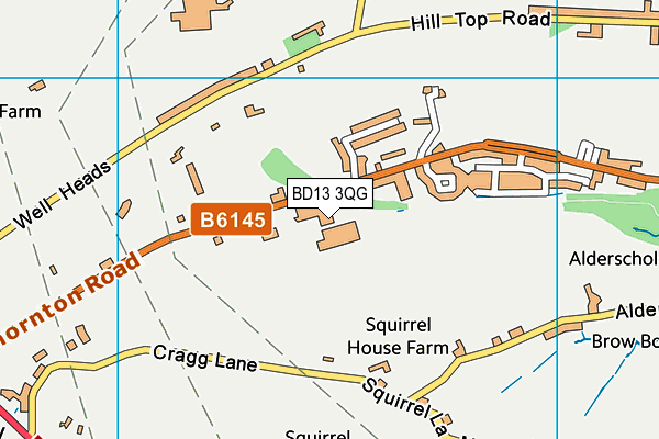 BD13 3QG map - OS VectorMap District (Ordnance Survey) BD13 3QG map - OS VectorMap District (Ordnance Survey)