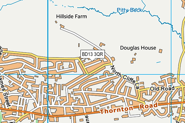BD13 3QR map - OS VectorMap District (Ordnance Survey) BD13 3QR map - OS VectorMap District (Ordnance Survey)