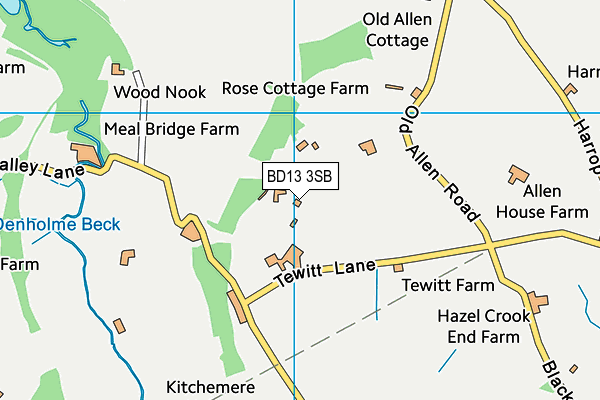 BD13 3SB map - OS VectorMap District (Ordnance Survey) BD13 3SB map - OS VectorMap District (Ordnance Survey)