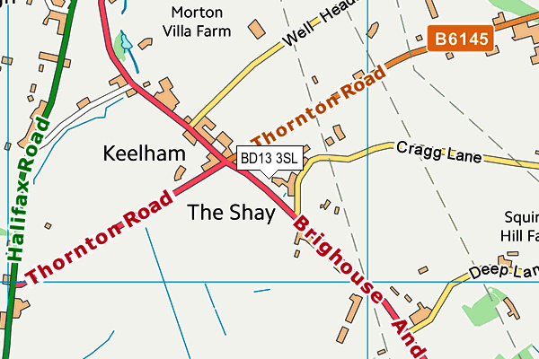 BD13 3SL map - OS VectorMap District (Ordnance Survey) BD13 3SL map - OS VectorMap District (Ordnance Survey)