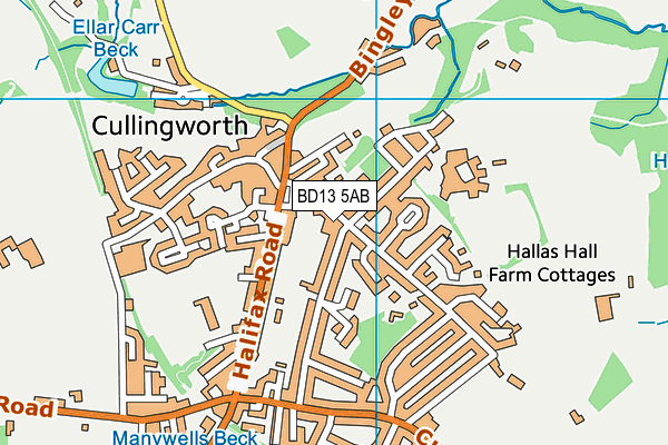 BD13 5AB map - OS VectorMap District (Ordnance Survey) BD13 5AB map - OS VectorMap District (Ordnance Survey)