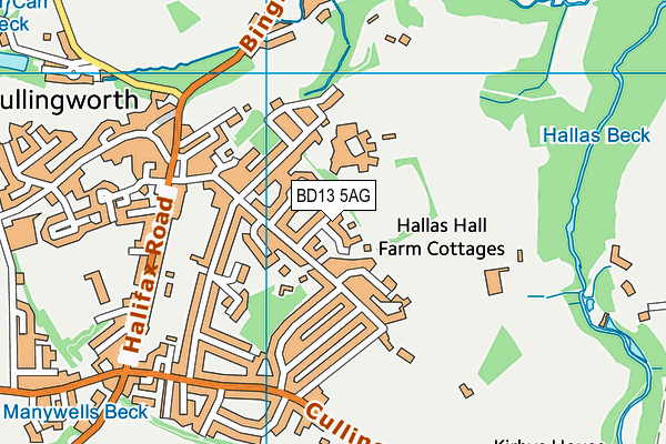 BD13 5AG map - OS VectorMap District (Ordnance Survey) BD13 5AG map - OS VectorMap District (Ordnance Survey)