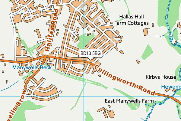 BD13 5BG map - OS VectorMap District (Ordnance Survey) BD13 5BG map - OS VectorMap District (Ordnance Survey)