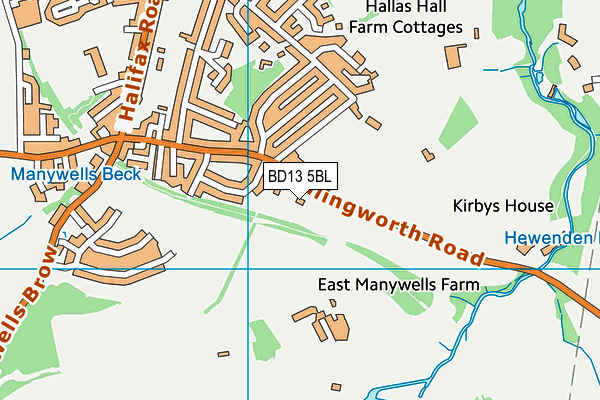 BD13 5BL map - OS VectorMap District (Ordnance Survey) BD13 5BL map - OS VectorMap District (Ordnance Survey)