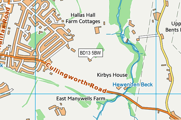 BD13 5BW map - OS VectorMap District (Ordnance Survey) BD13 5BW map - OS VectorMap District (Ordnance Survey)