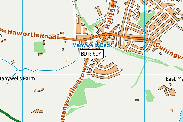 BD13 5DY map - OS VectorMap District (Ordnance Survey) BD13 5DY map - OS VectorMap District (Ordnance Survey)