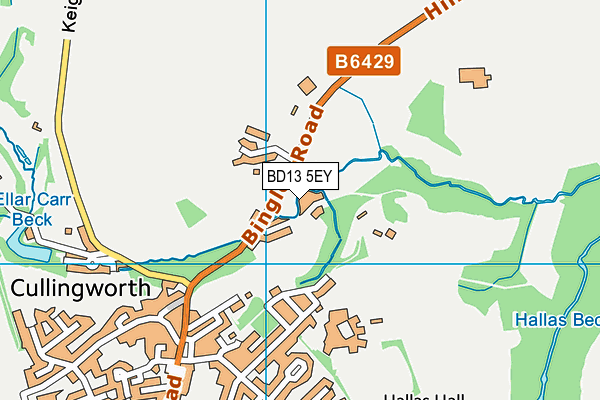 BD13 5EY map - OS VectorMap District (Ordnance Survey) BD13 5EY map - OS VectorMap District (Ordnance Survey)