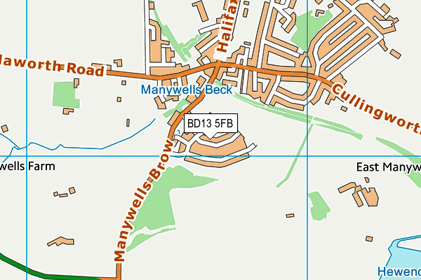 BD13 5FB map - OS VectorMap District (Ordnance Survey) BD13 5FB map - OS VectorMap District (Ordnance Survey)