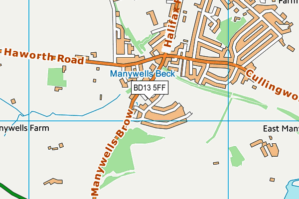 BD13 5FF map - OS VectorMap District (Ordnance Survey) BD13 5FF map - OS VectorMap District (Ordnance Survey)