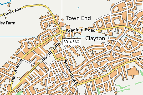 BD14 6AQ map - OS VectorMap District (Ordnance Survey)