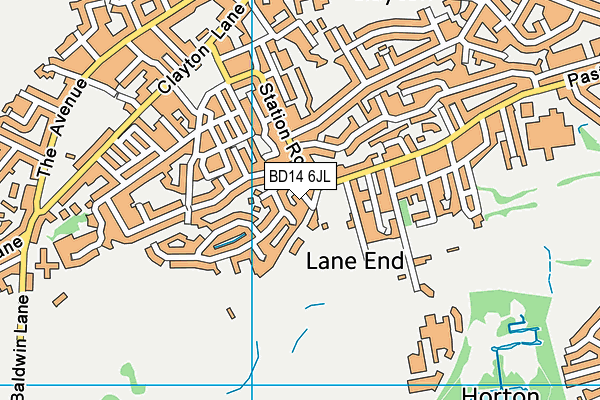 BD14 6JL map - OS VectorMap District (Ordnance Survey) BD14 6JL map - OS VectorMap District (Ordnance Survey)